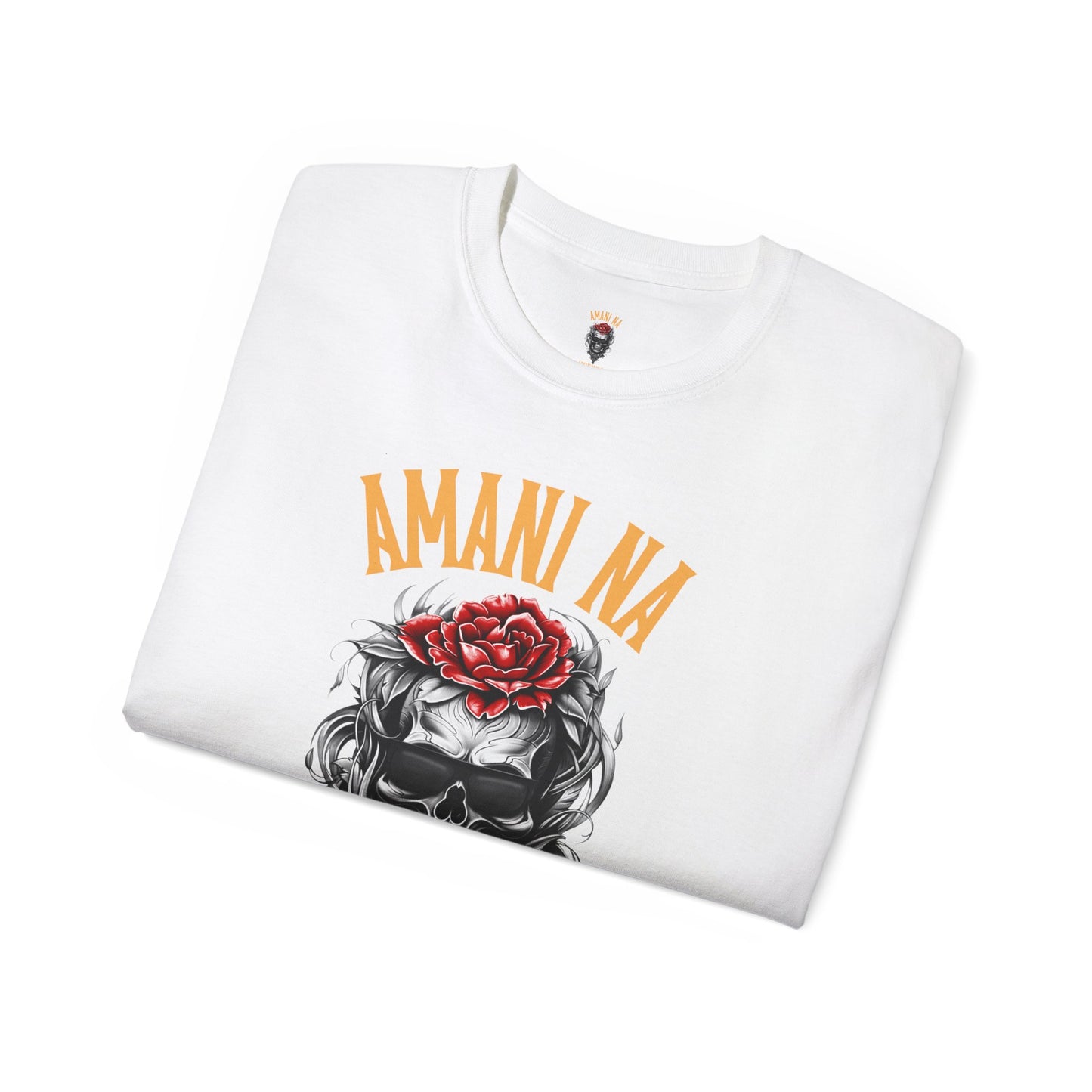 Amani Na Upendo Skull Graphic Unisex Ultra Cotton Tee - Bold and Edgy Tee for Everyday Style