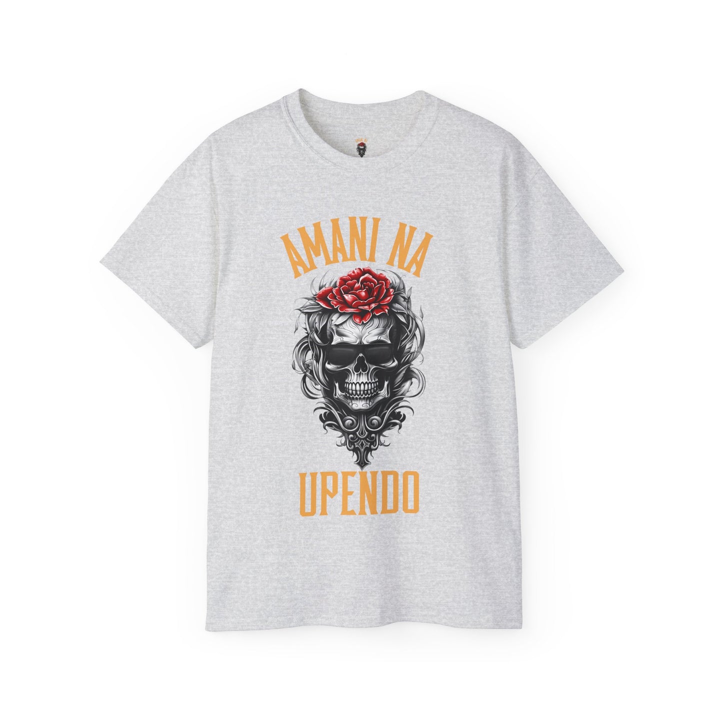 Amani Na Upendo Skull Graphic Unisex Ultra Cotton Tee - Bold and Edgy Tee for Everyday Style