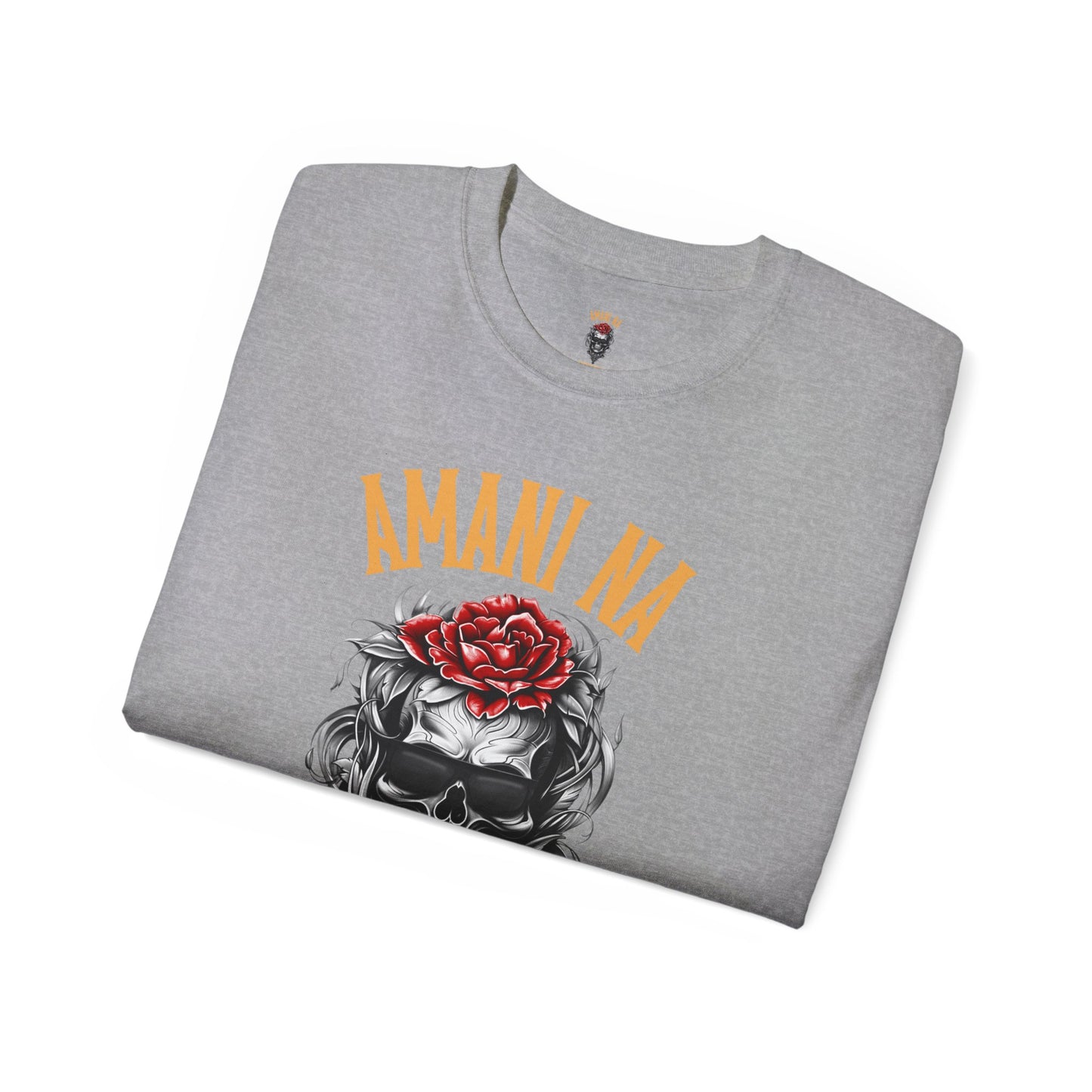 Amani Na Upendo Skull Graphic Unisex Ultra Cotton Tee - Bold and Edgy Tee for Everyday Style