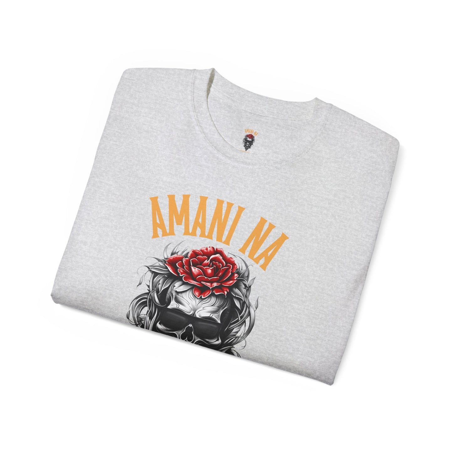 Amani Na Upendo Skull Graphic Unisex Ultra Cotton Tee - Bold and Edgy Tee for Everyday Style
