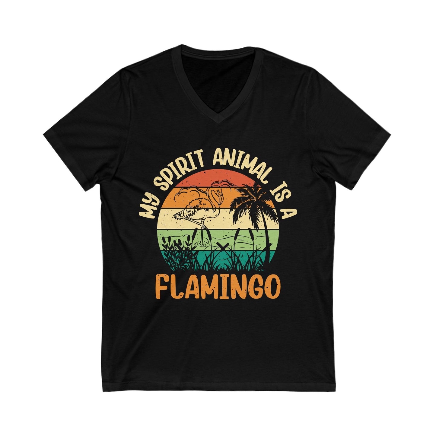 My Spirit Animal is a Flamingo V-Neck Tee